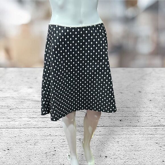 MSSP Max Studio Specialty Product Black Polka Dot Strip Skirt - Picture 8 of 10